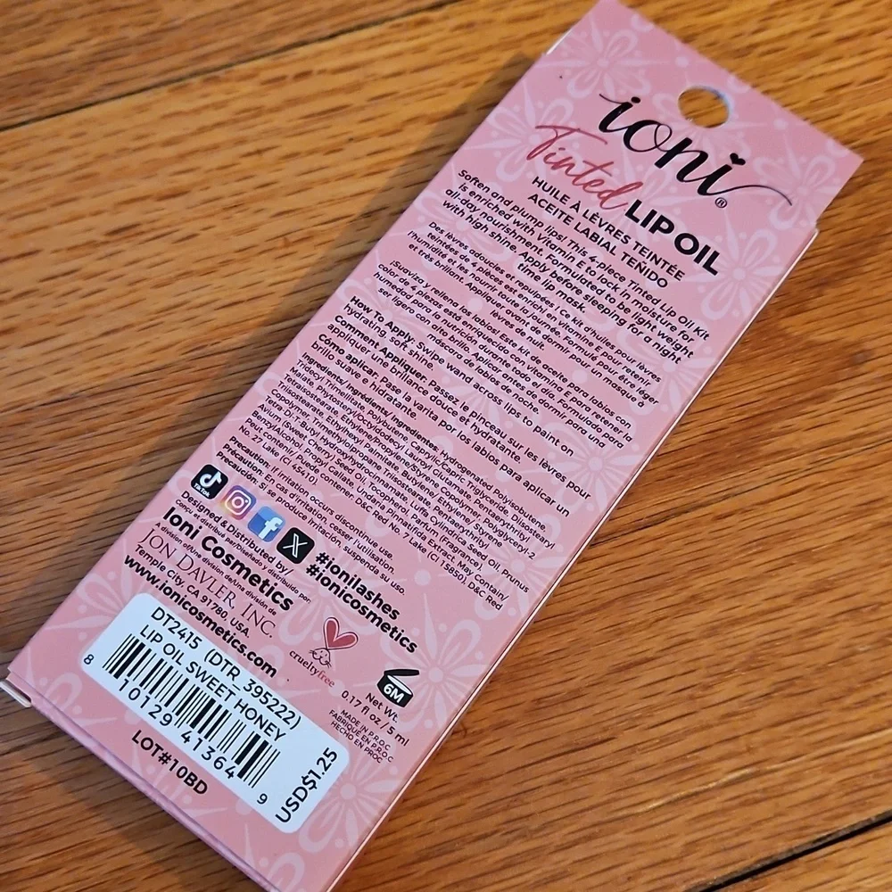 Ioni Sweet Honey Tinted Lip Oil, NWT!